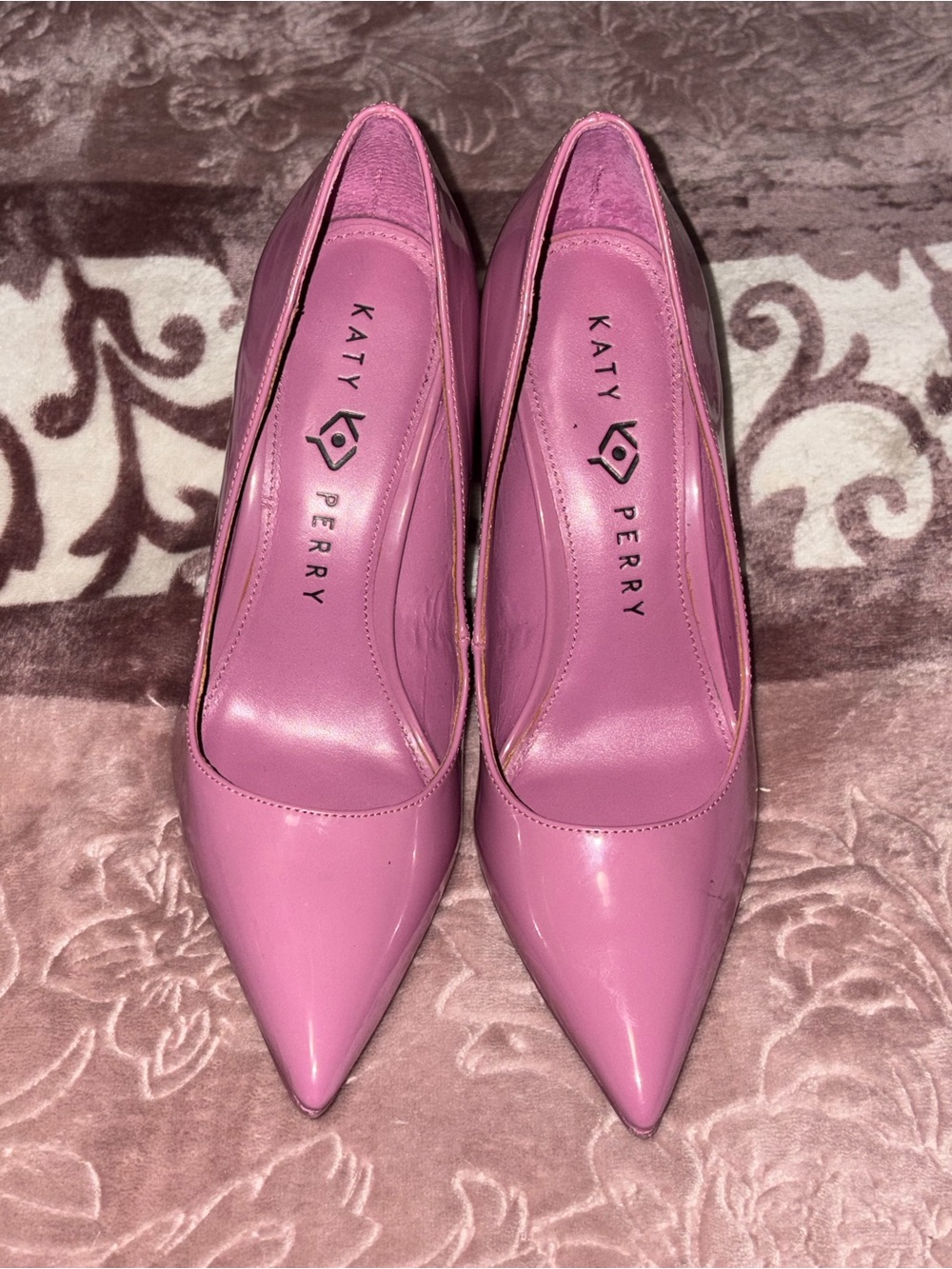Katy Perry Collections Mauve Pink Patent Pointed-Toe Pumps